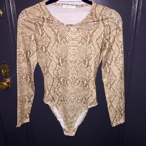 Vintage Snake Skin Printed Bodysuit